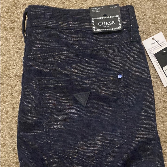 Dark Blue Shimmering Denim Jeans - Picture 3 of 6